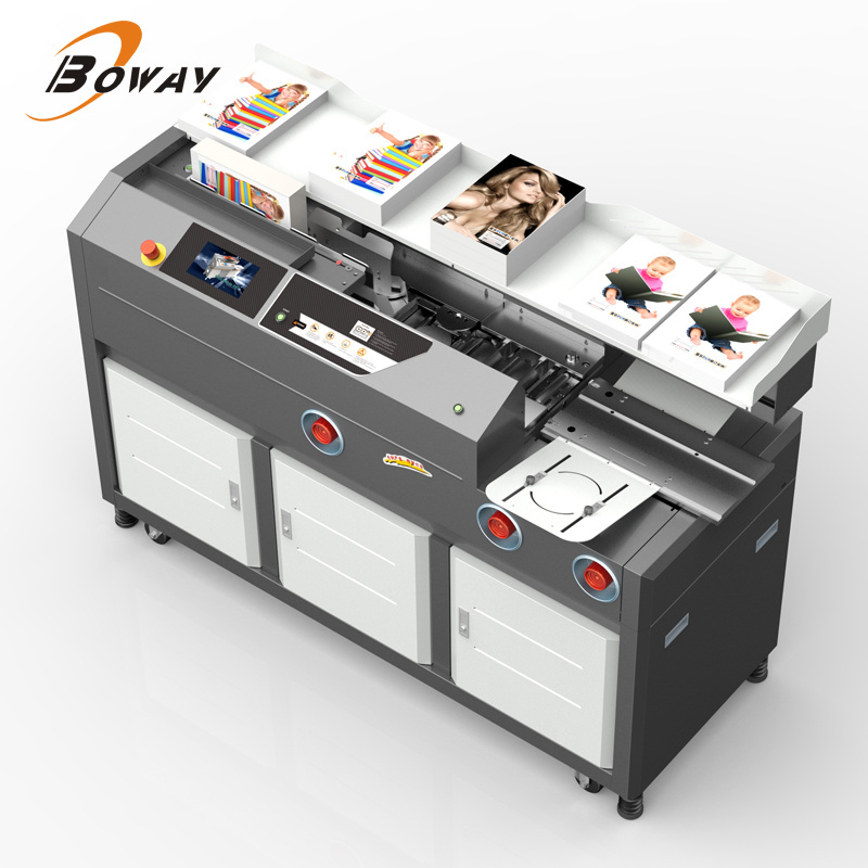 Boway K8 automatic high speedHot Melt Book Glue Binding Machine 440mm A3 A4 size  and three rubber  wheel with side glue