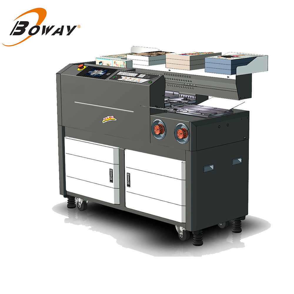 200-350 Books/Hour K3 K5 BOWAY 335mm L 60mm H Hot Heated Gule 7 inch Touch Screen Book Binder Binding Bind Machine