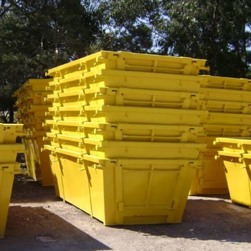 Factory Oem Galvanised Mild Steel Heavy Duty Outdoor Waste Recycling 12 Meter Steel Double Skip Bin Truck Swing Arm