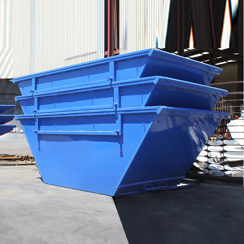 Factory Oem Galvanised Mild Steel Heavy Duty Outdoor Waste Recycling 12 Meter Steel Double Skip Bin Truck Swing Arm