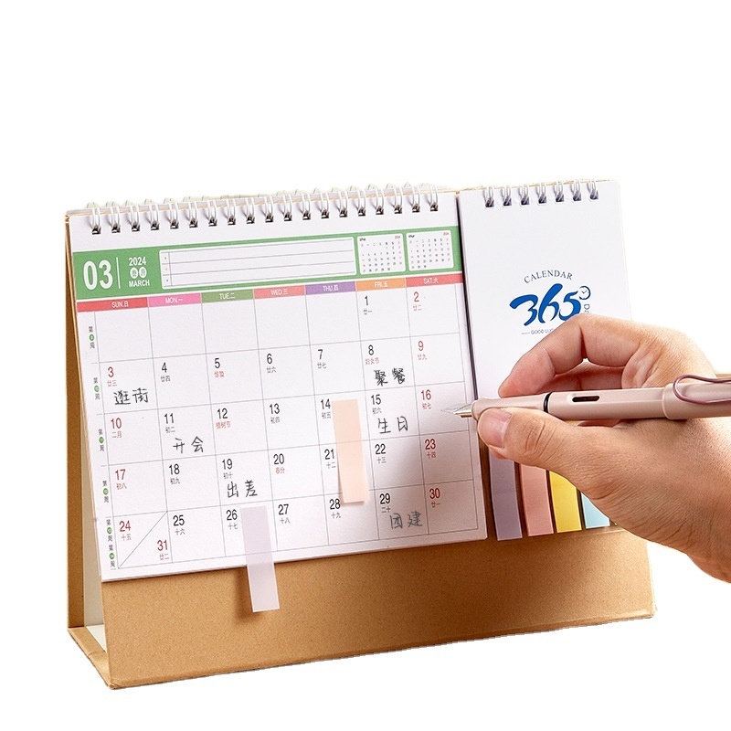 High Quality Custom Printing Full Color OEM desk calendar 2024 calendar printing