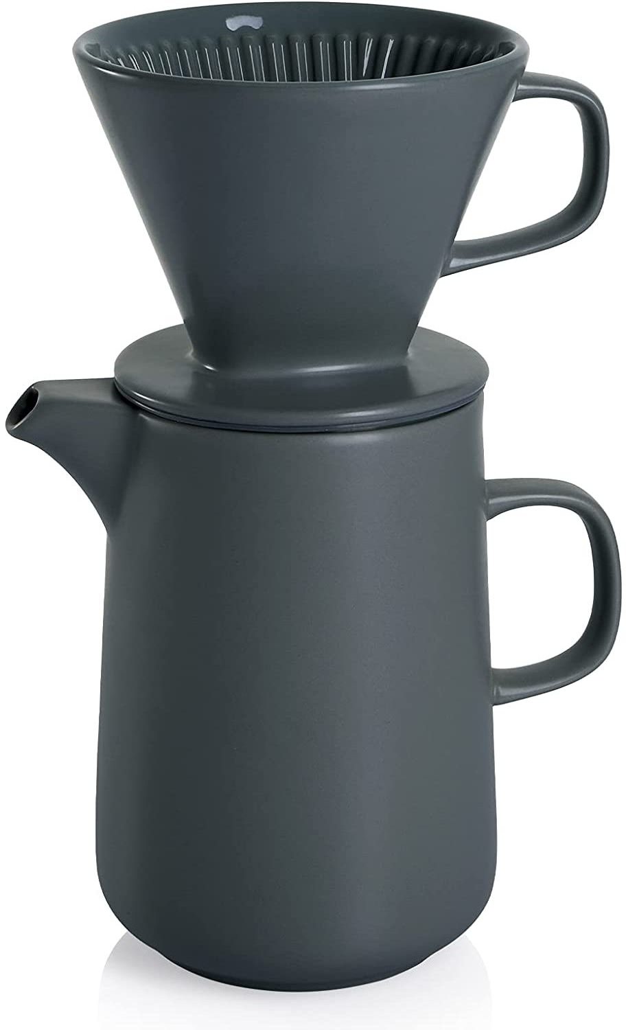 30oz Gourmet Porcelain Coffeemaker with Paperless Dripper and Decanter Pour Over Coffee Maker