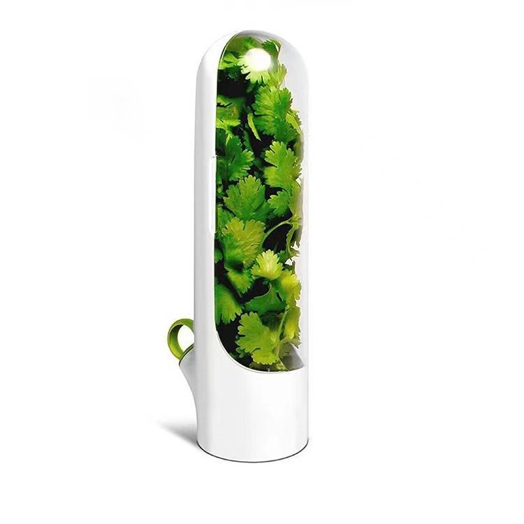 BPA-Free Clear Fresh Herb Keeper Cilantro Containers Saver Savor Pod Holder Preserver for Refrigerator