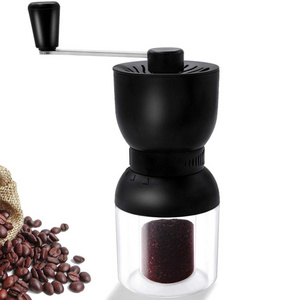 Stainless Steel Cordless Portable Manual Coffee Grinder Conical Burr Hand Coffee Bean Grinder with Measuring Brush Spoon