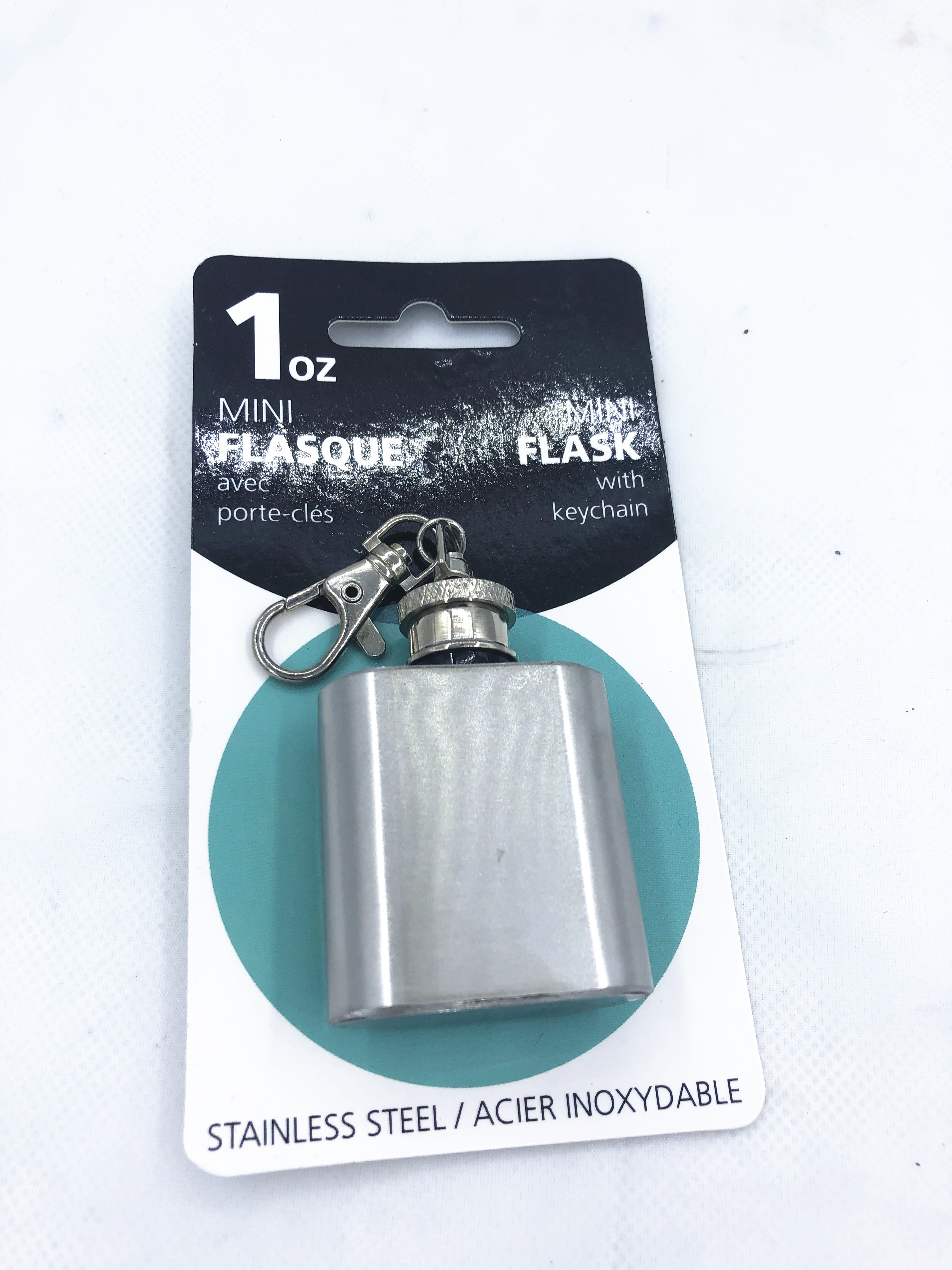 Stainless steel 1oz mini hip flask  Alcohol Flagon with keychain