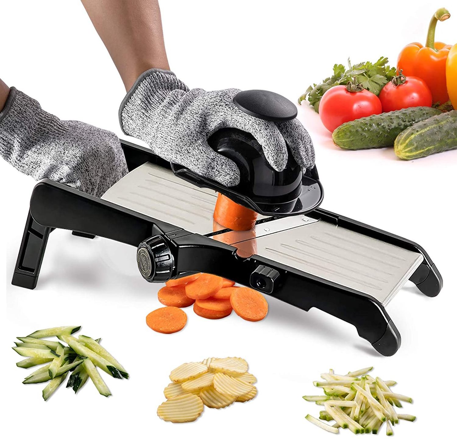 Mandoline Slicer  vegetable cutter with Protective Slice Julienne  Efficient Kitchen Cutter Chopper for Vegetable