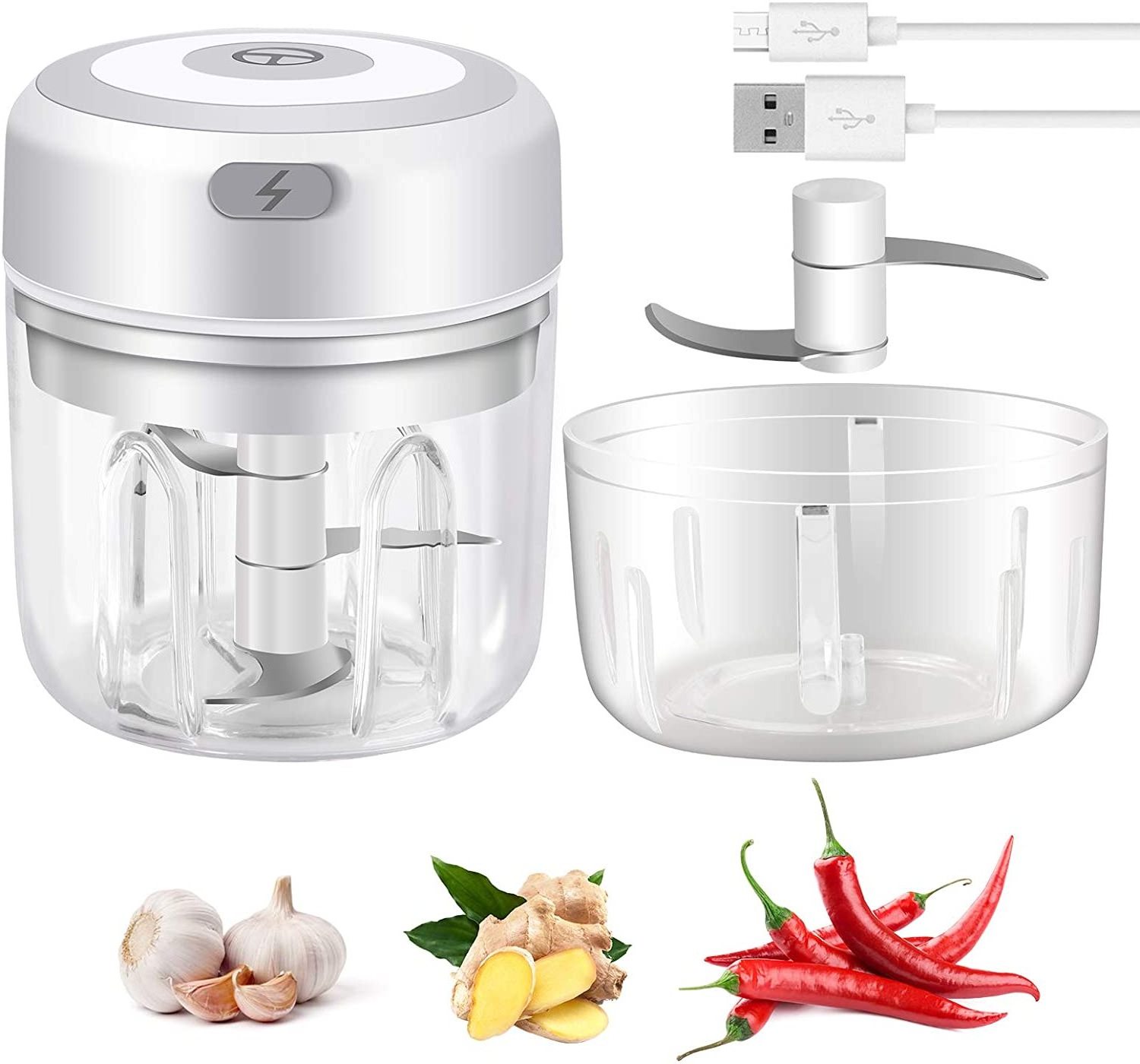 Electric Mini Garlic Chopper - Handheld Wireless Mincer Portable Electric Mini Kitchen Gadgets fruit and vegetable slicer