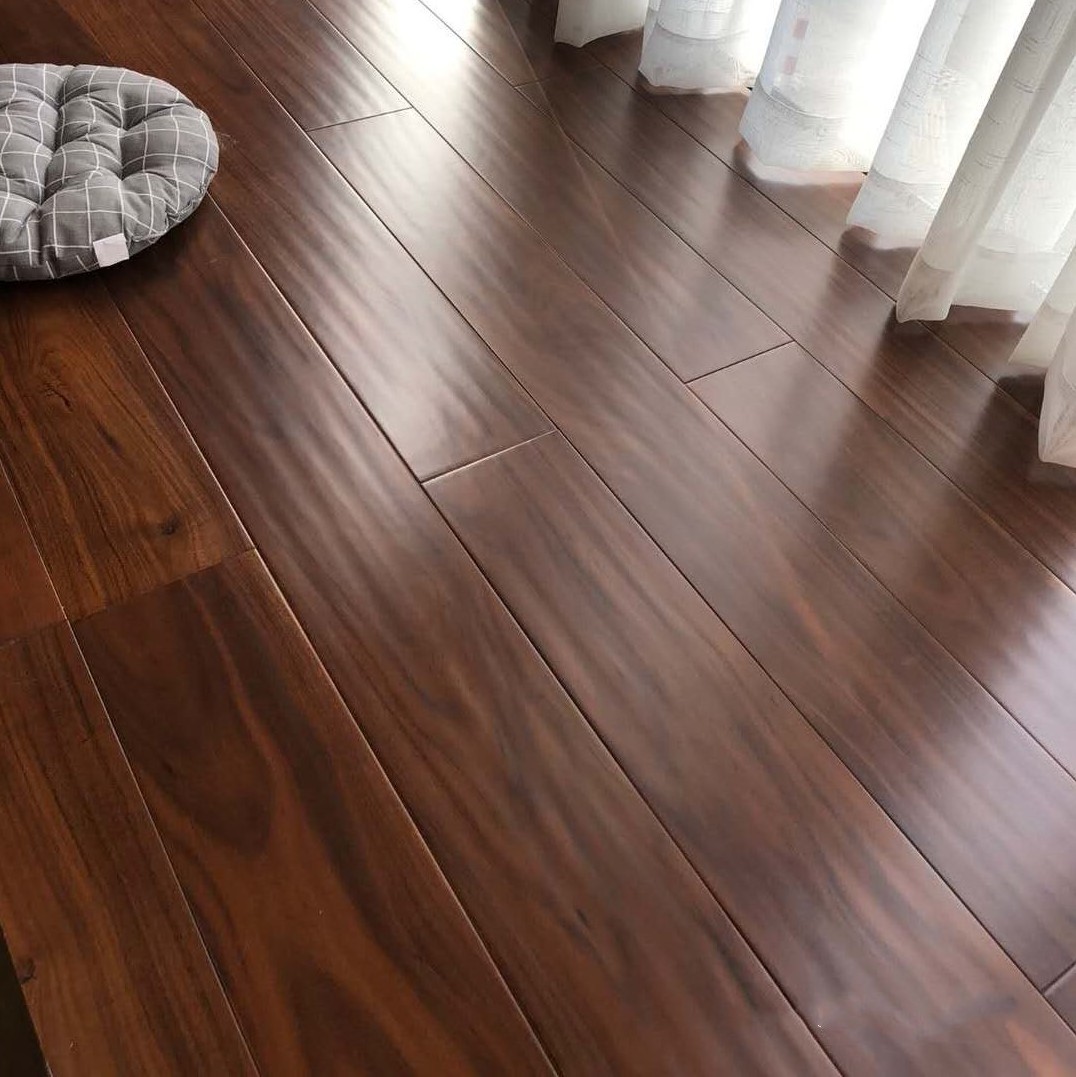 Hand scraped Asian walnut acacia hardwood flooring