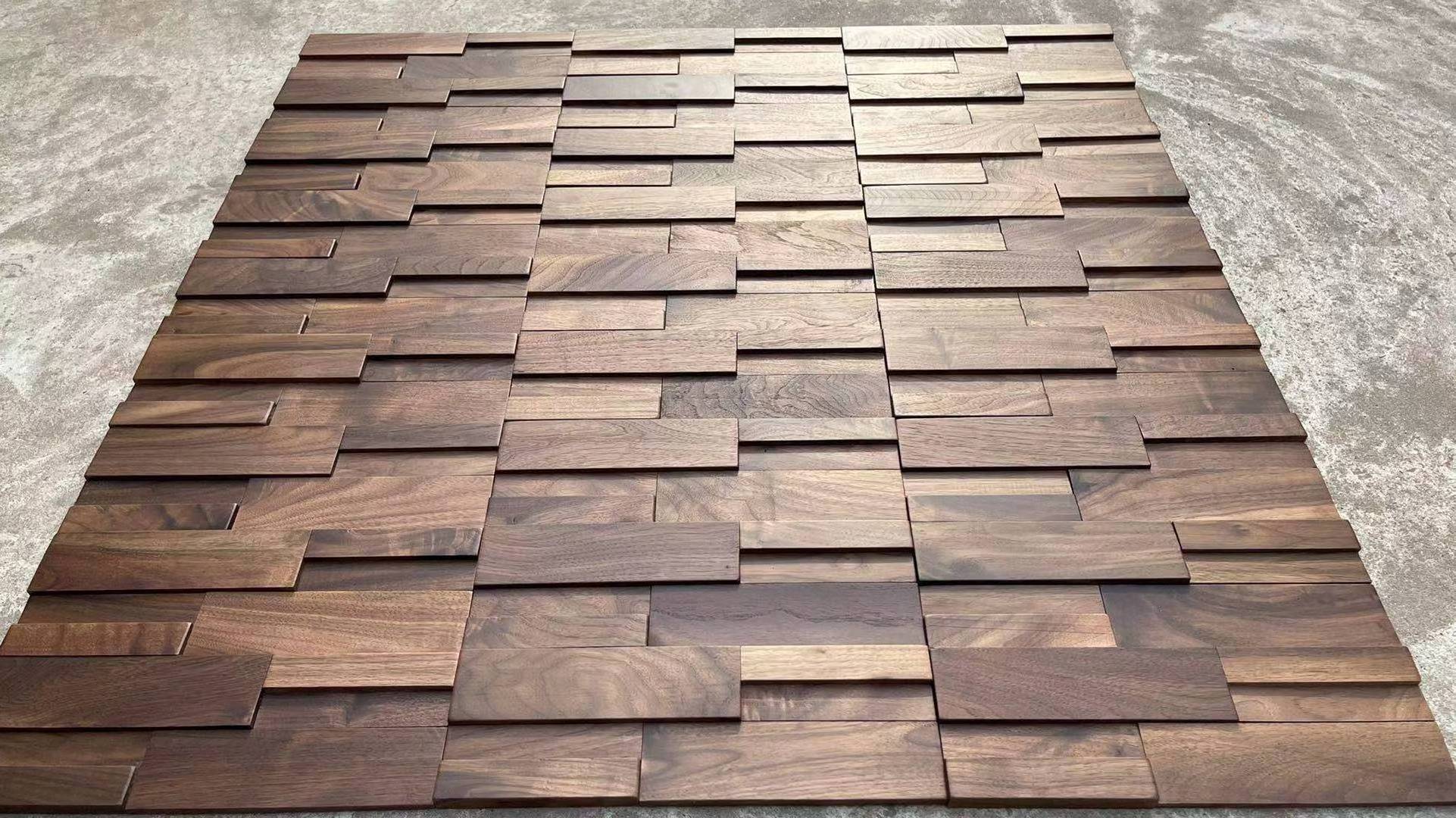 Luxury hotel north American black walnut decorative 3D wall panels