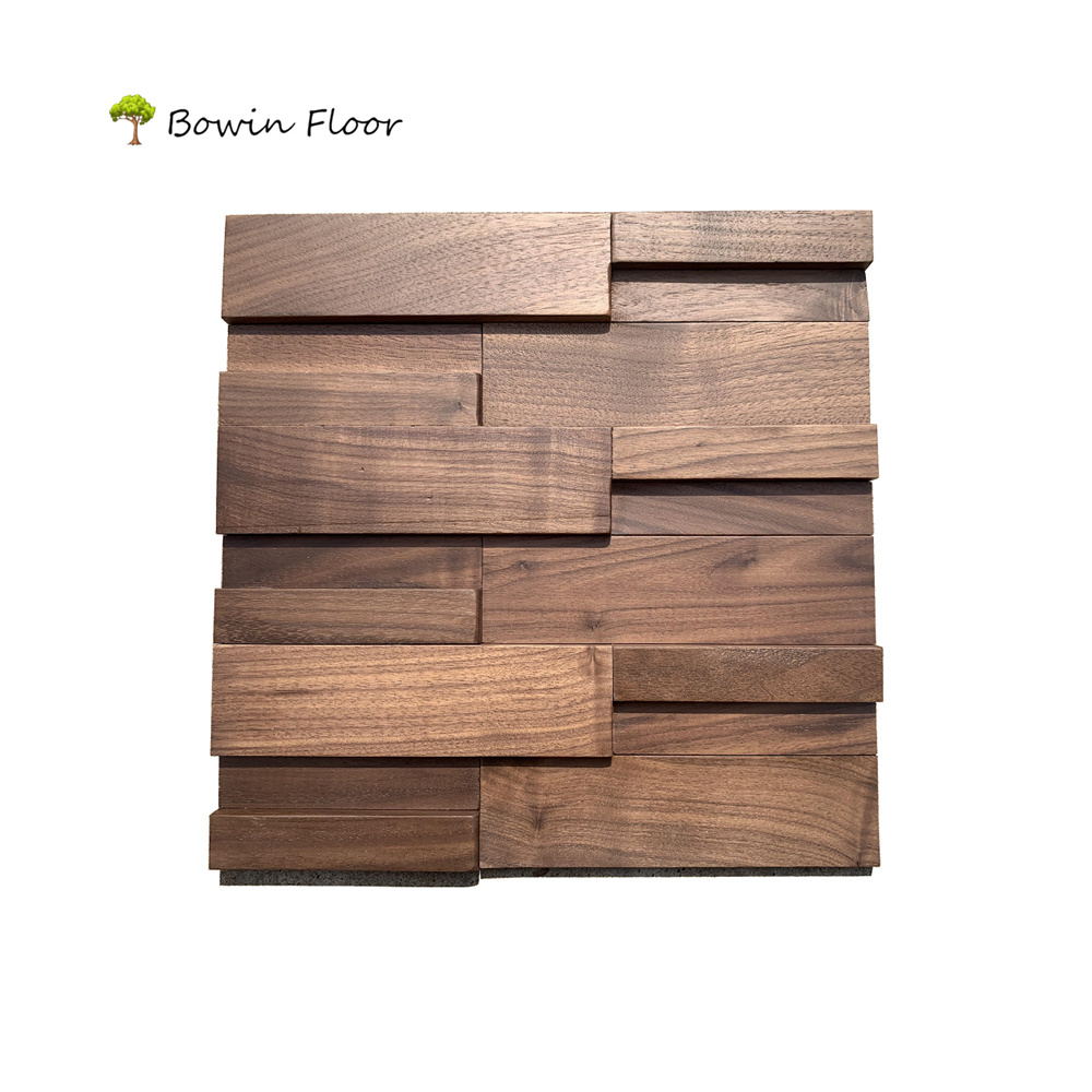 Luxury hotel north American black walnut decorative 3D wall panels