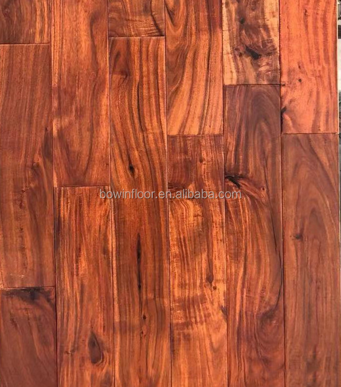 Mixed size hand scraped  short leaf acacia walnut hardwood flooring