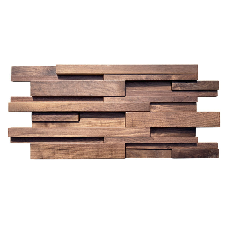 decorated indoor solid wood 3d American walnut wall panel