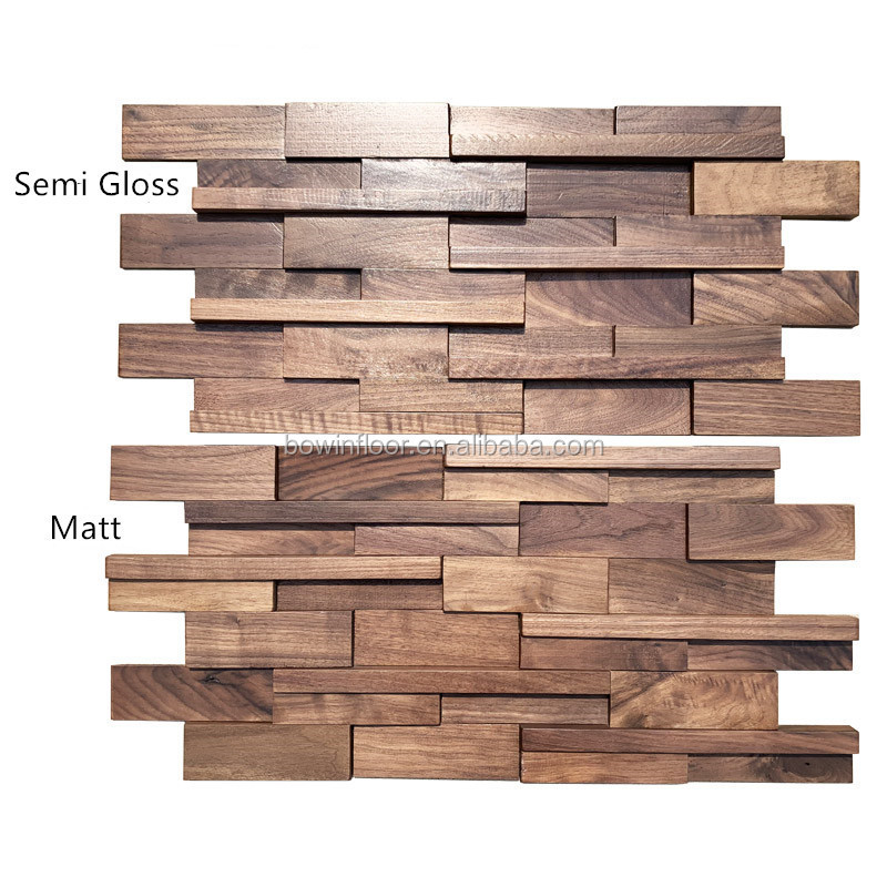 decorated indoor solid wood 3d American walnut wall panel