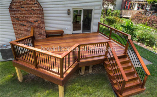 Garden deck balcony Brazilian teak solid wood plank hardwood outdoor flooring