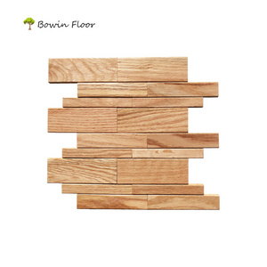 Oak timber interior decoration 3D wall panel  wall cladding