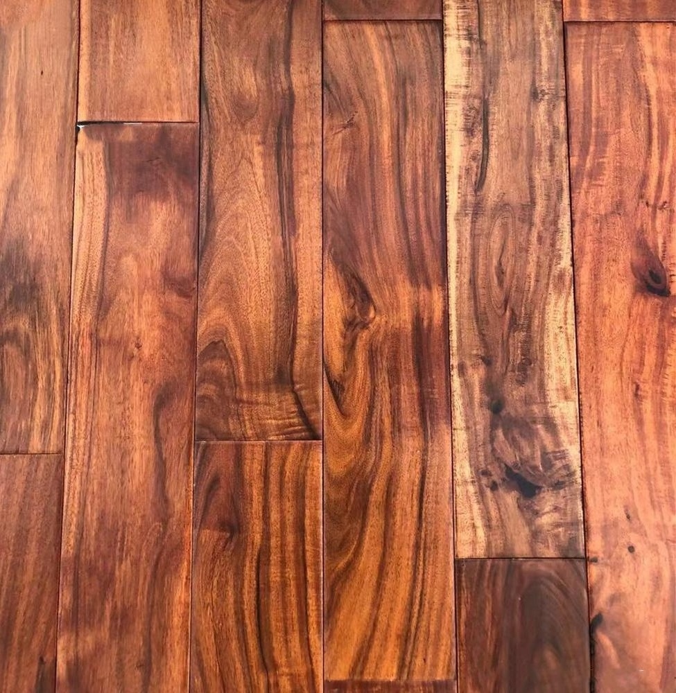 Mixed size hand scraped  short leaf acacia walnut hardwood flooring