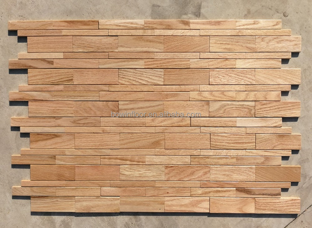 Oak timber interior decoration 3D wall panel  wall cladding