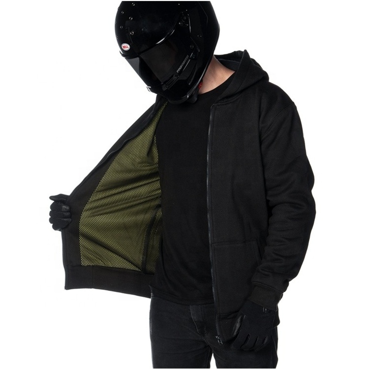 Bowins Men's Motorcycle Protective Hoodie with Armors and Aramid Reinforcement