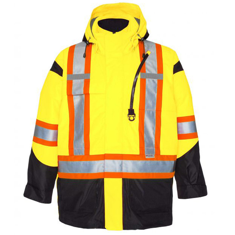 Reflective Security Trafic fluorescent Hi Vis High Viz Visibility Workwear Safety Work Jacket