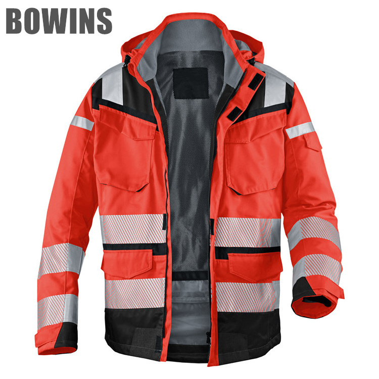 High Visibility Custom Logo Construction Reflective Traffic Road Working Safety Vest Jackets