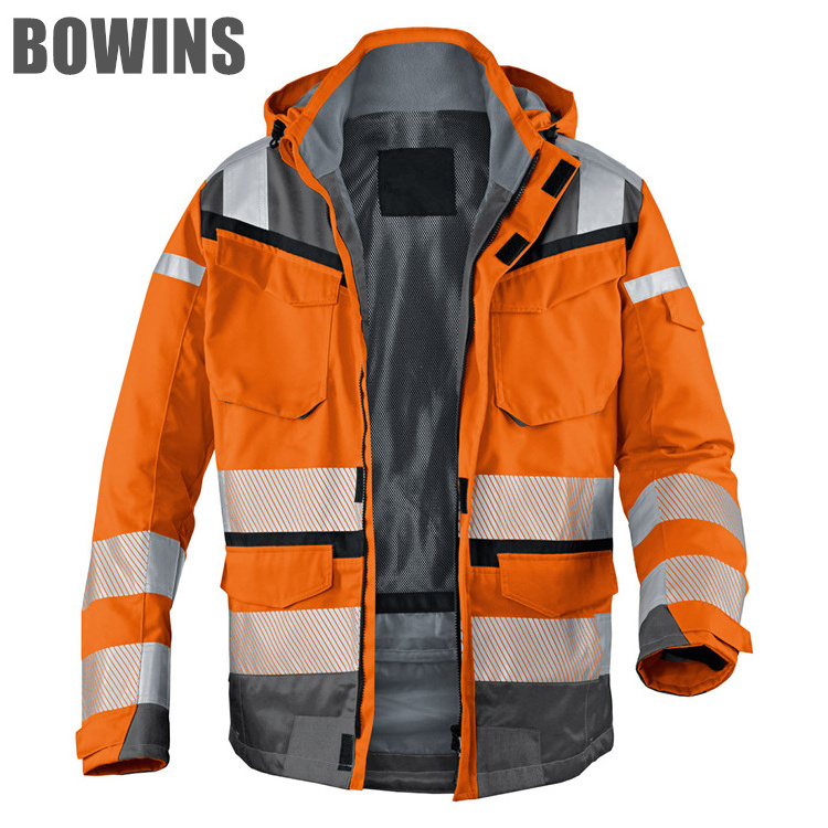 High Visibility Custom Logo Construction Reflective Traffic Road Working Safety Vest Jackets