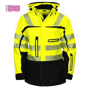 Reflective Security Trafic fluorescent Hi Vis High Viz Visibility Workwear Safety Work Jacket