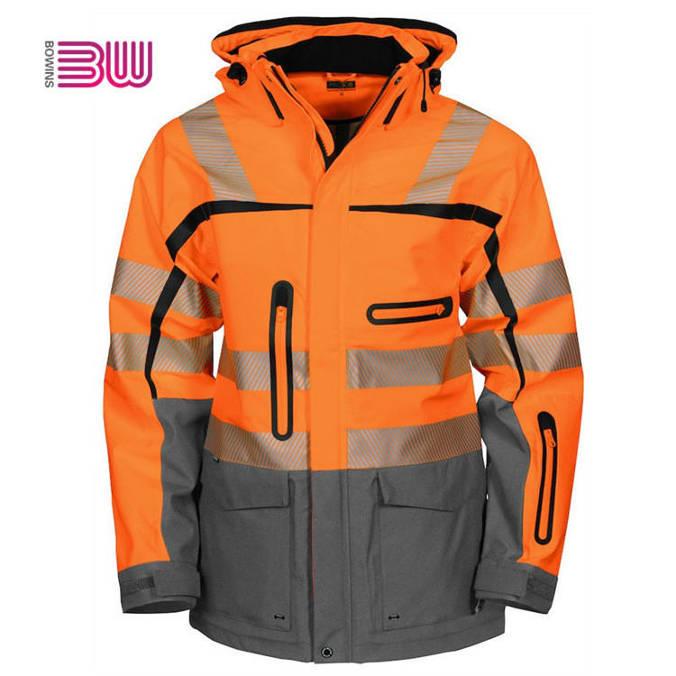 Reflective Security Trafic fluorescent Hi Vis High Viz Visibility Workwear Safety Work Jacket