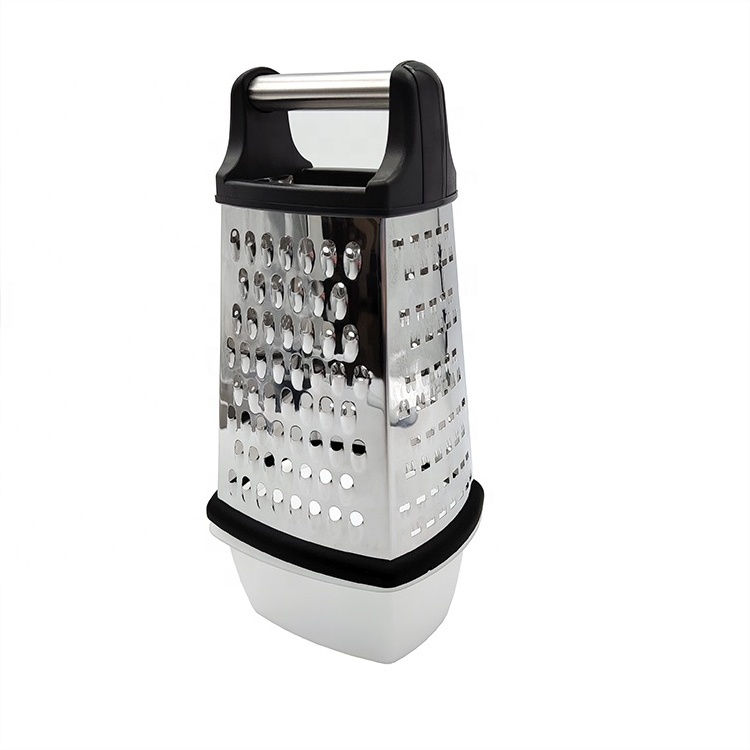 Stainless Steel 4 Side Vegetable Grater, Cheese Box Grater with Soft Grip Handle,Kitchen Gadgets