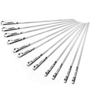 17 inch Stainless Steel Kebab Skewers, BBQ Skewer,,Barbecue Accessories Camping