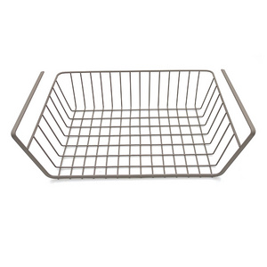 Under Cabinet Storage Shelf Wire Basket Organizer Fit Dual Hooks for Kitchen Pantry Desk Bookshelf,Gray