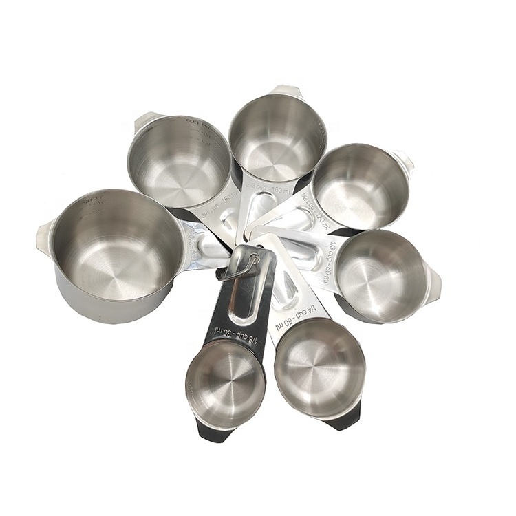 Set of 7 Piece Stainless Steel Measuring Cup, for Measuring Dry and Liquid Ingredients