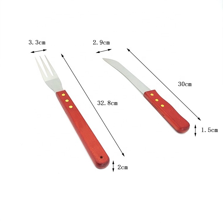 2-Piece Basic Barbecue Cutlery Set, Stainless Steel, Barbecue Fork and Knife BBQ Tool Set Camping