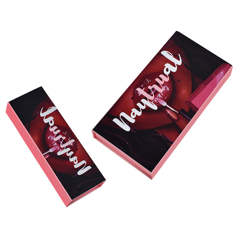 Customized Cardboard Cosmetic Lipstick Box Packaging/lip Gloss/lip Glaze Gift Box with Insert with Mirror Paper Boxes Custom