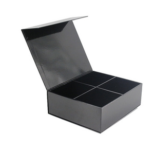 Gift Boxes  Custom Magnetic black Packaging for Present Cardboard Paper Foldable Card Folding With Magnetic lid Closure Boxes