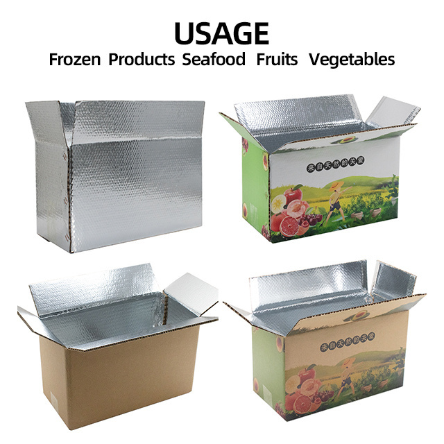 Insulated Food Cooler Packaging Carton Boxes for Transporting Frozen Cold Shipping Chain Insulation Box Paper Thermal Cardboard