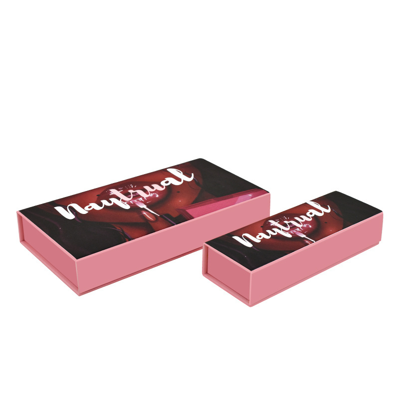 Customized Cardboard Cosmetic Lipstick Box Packaging/lip Gloss/lip Glaze Gift Box with Insert with Mirror Paper Boxes Custom