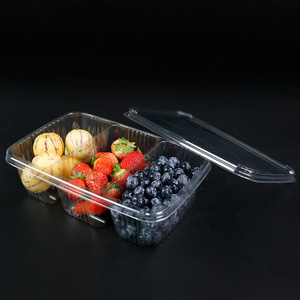 Fruit Salad Dressing Platter Salad Packaging Box Food Containers 3 Compartment Plastic Disposable Containers With Lids For Food