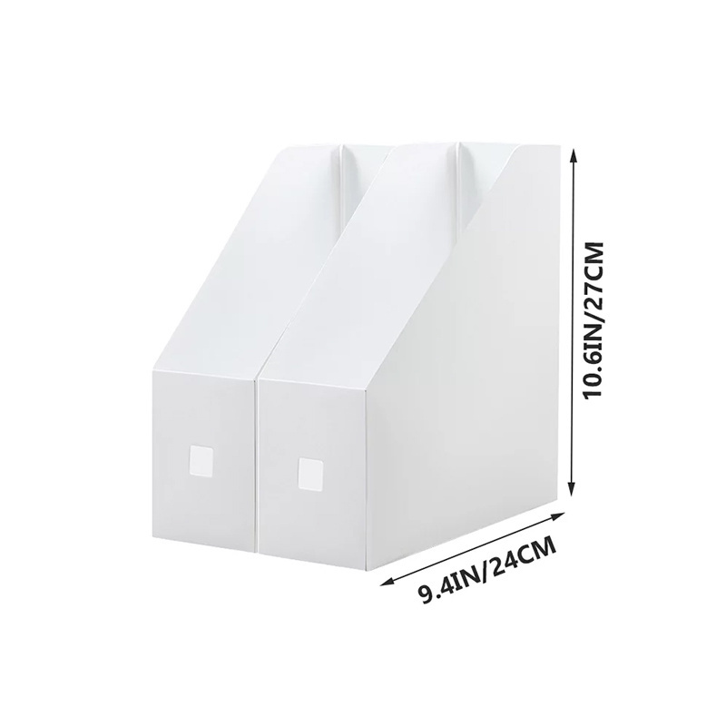 File Box Storage A4 Storage Box Plastic Desk Document Organizer PVC Office Organizer Desktop Other Desk Portable Organizer White