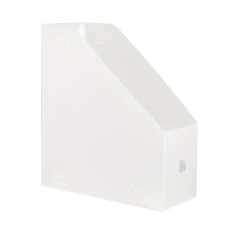 File Box Storage A4 Storage Box Plastic Desk Document Organizer PVC Office Organizer Desktop Other Desk Portable Organizer White