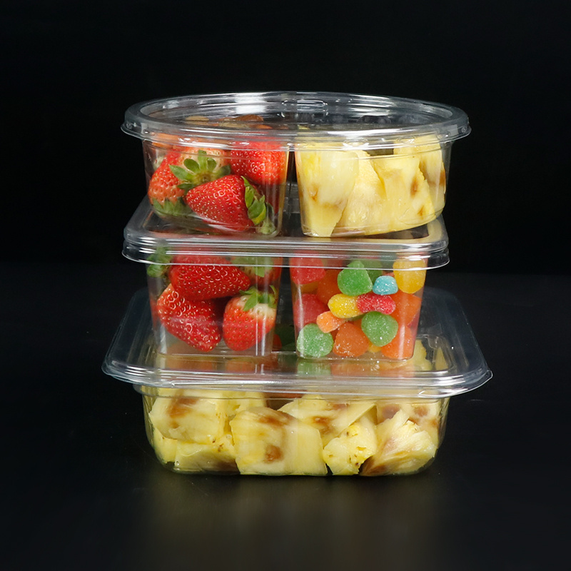 Disposable Plastic Food Tray Plastic Salad Container With Compartment Custom Fruit Platter Boxes Food Platter Tray Sections