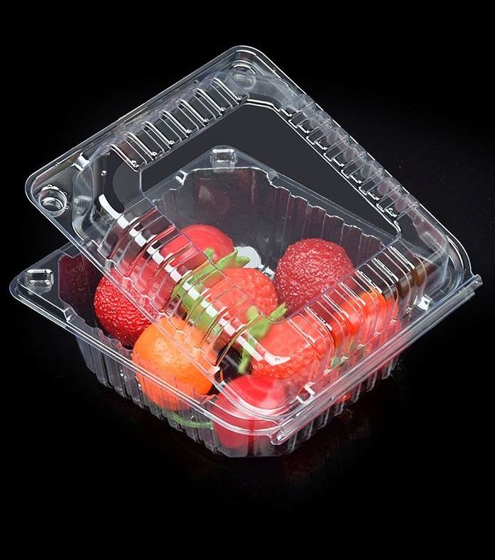 Transparent Plastic Strawberry Container Fruit Packaging Container Clamshells Punnet for Fruit