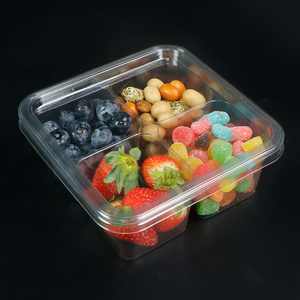 Disposable Plastic Food Tray Plastic Salad Container With Compartment Custom Fruit Platter Boxes Food Platter Tray Sections