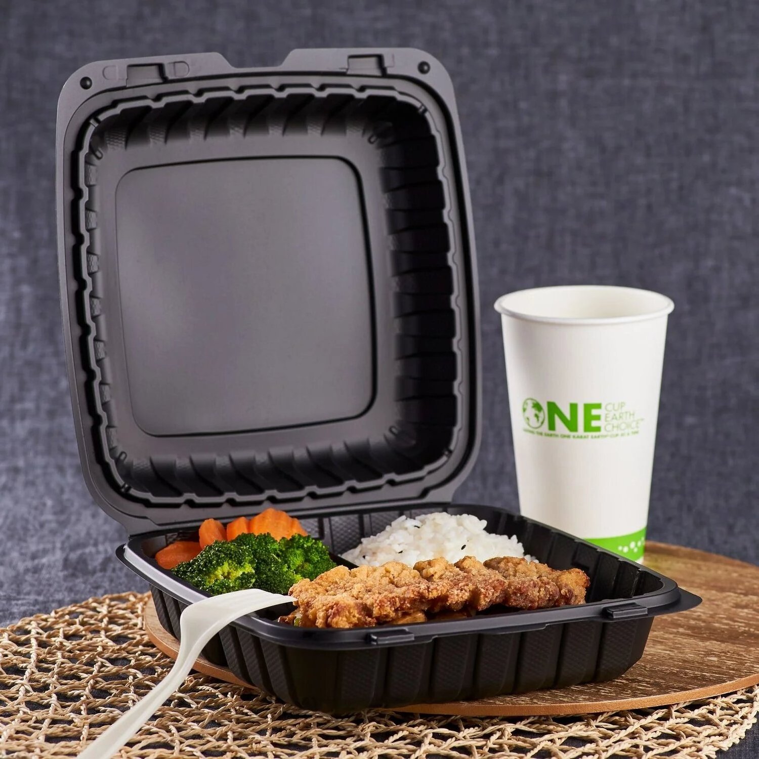 Rectangle Plastic Container With Hinged Lid Togo Food Container Eco Friendly Biodegradable Plastic Food Containers Restaurant