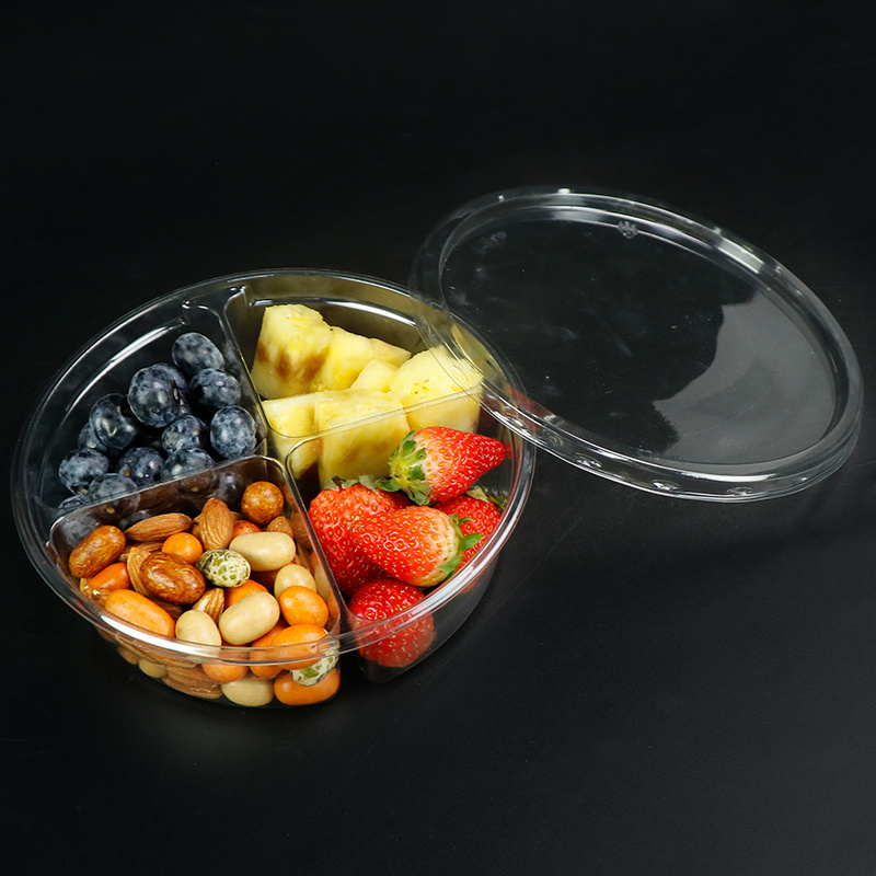 Salad Dressing Containers Party Platters Plastic Fresh Fruit Salad Packaging Box Container Fruit Platter Trays With Lid