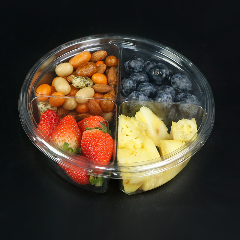 Salad Dressing Containers Party Platters Plastic Fresh Fruit Salad Packaging Box Container Fruit Platter Trays With Lid