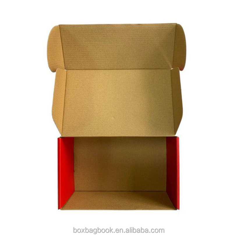 China recycle carton corrugated box for moving corrugated kraft paper burger pizza boxes cake box no clear plastic PET window