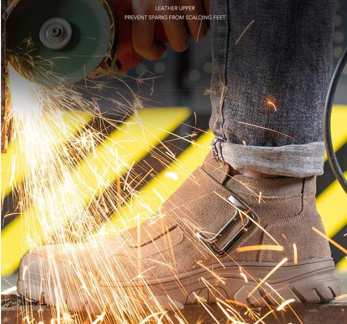 2023 construction site welder Work Safety Shoes for Men Women anti scald Genuine Leather Steel Toe Shoes