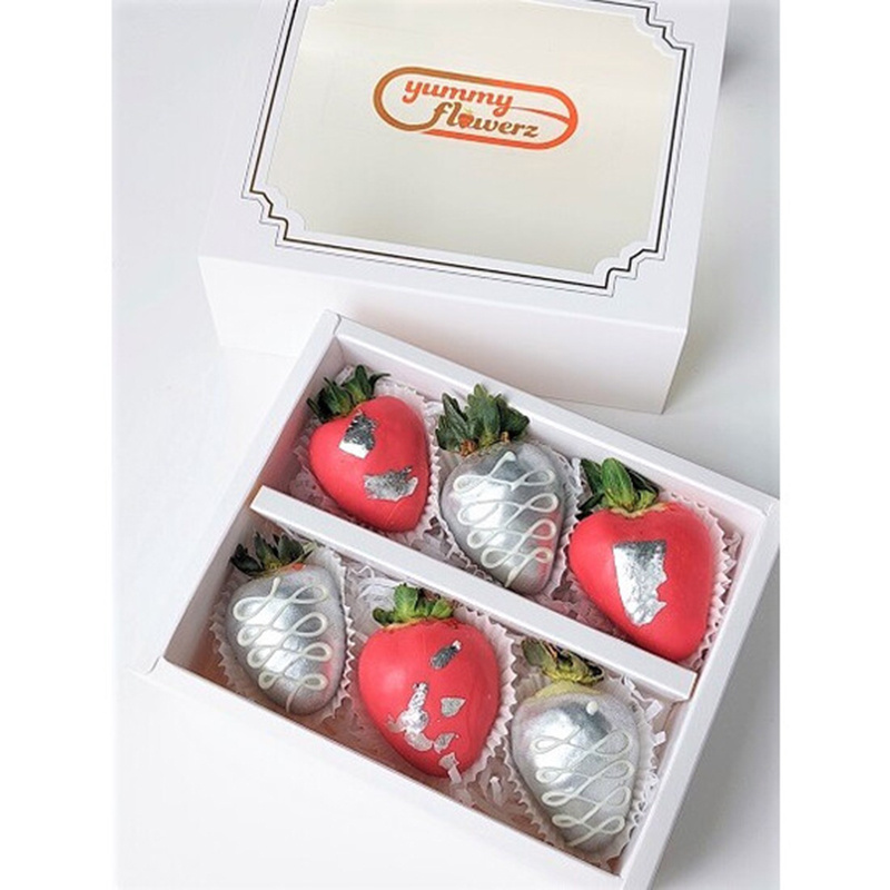 Custom Design 6 Pc Strawberry Packaging Box Empty Chocolate Covered Strawberry Boxes