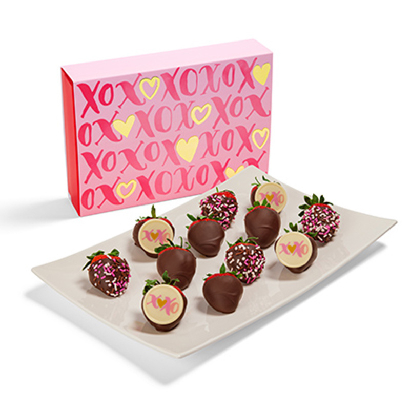 Custom Design 6 Pc Strawberry Packaging Box Empty Chocolate Covered Strawberry Boxes