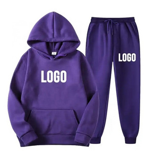 Purple Color Unisex Hot Sale 100% Cotton Tracksuit Street wear Tracksuit for Men Custom made Stylish Sweatsuit